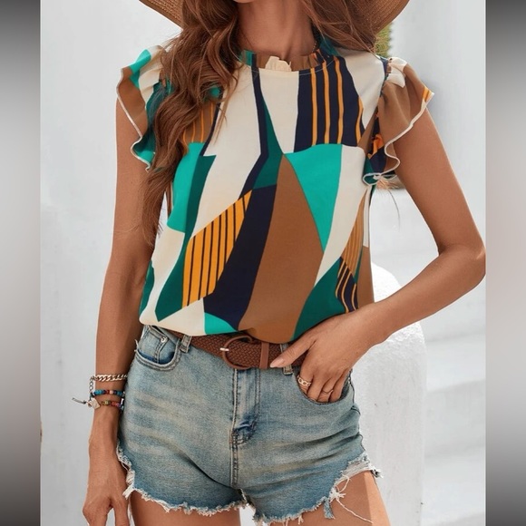 Boho blouse ruffle sleeveless - Picture 6 of 7